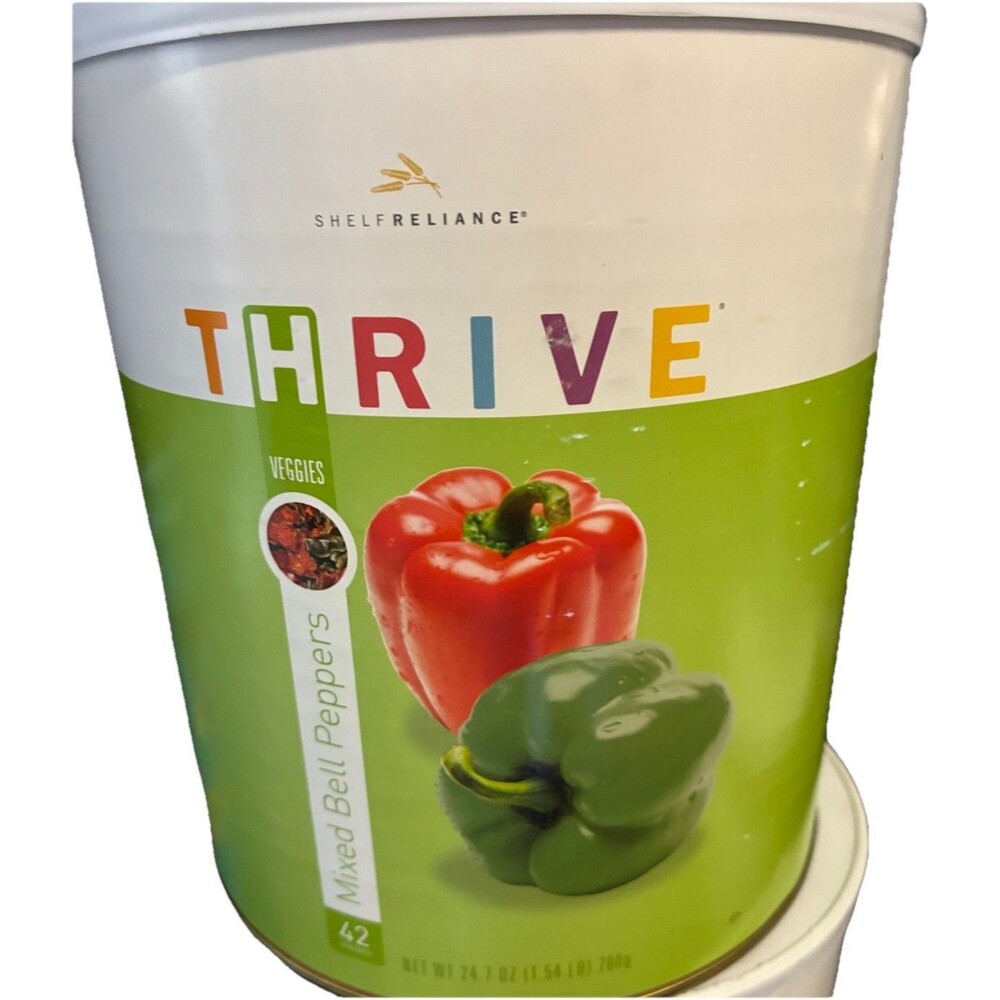 ThriveEmergency Food Dehydrated Red & Green Diced Bell Peppers Survival Exp 2/35